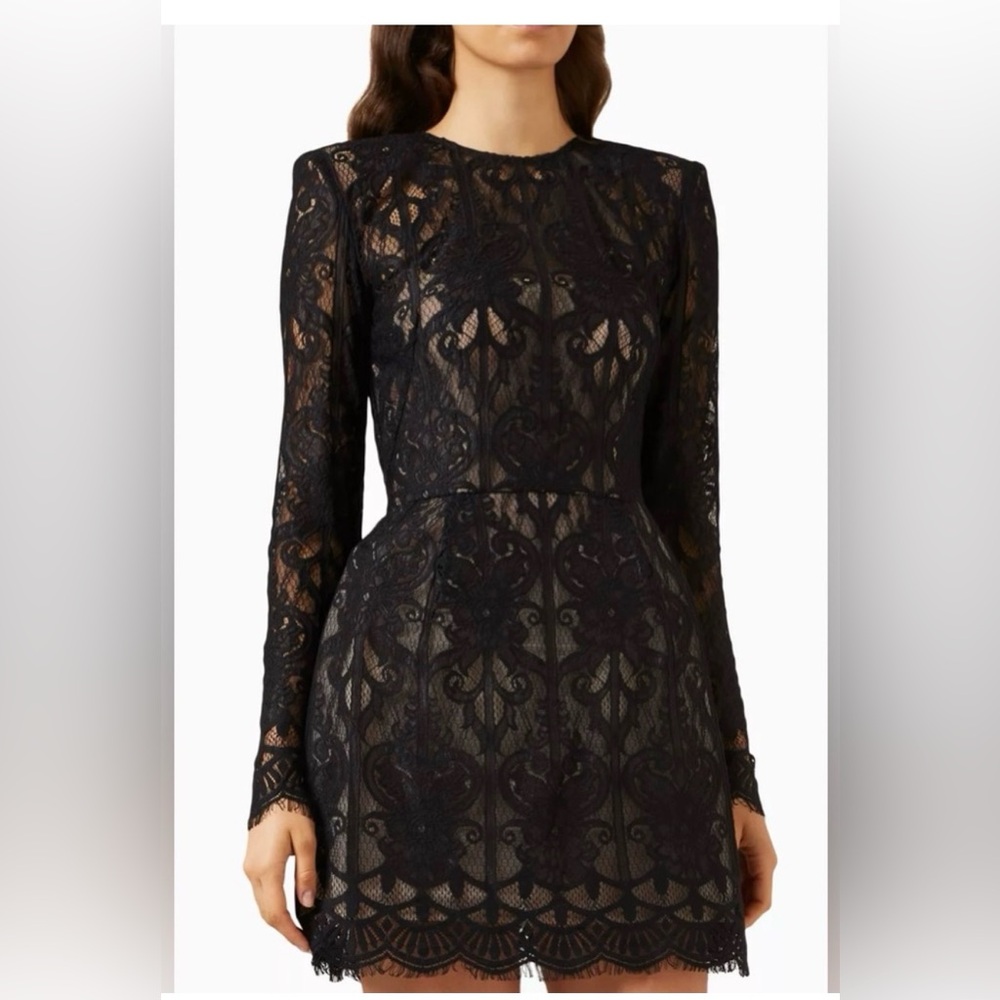 Bronx and Banco Elegant Black Lace Petitcoat Dress